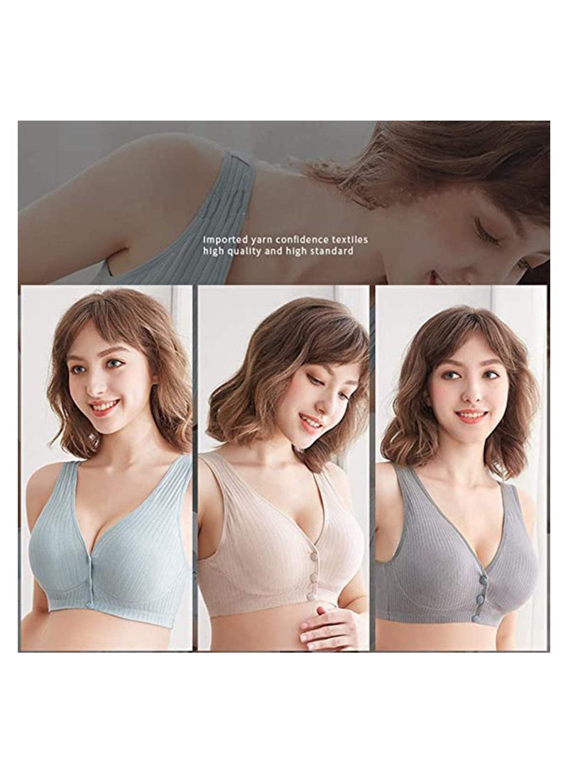 SYOSI Women Cotton Bra Wirefree Maternity Bras Bralette Tank Top Style Sleep Adjustable Crossover Bra - Image 3