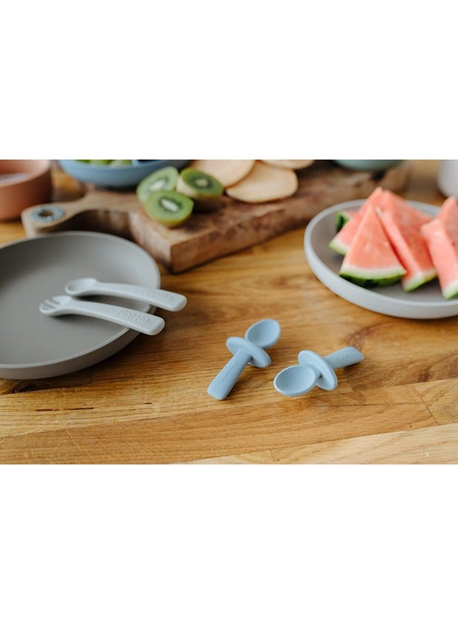 Pippeta The Pippeta My 1st Silicone Baby Spoon & Fork Set is designed to support your baby’s transition into independent eating in a safe and comfortable way. Made from BPA-free, food-grade silicone, it is soft, gentle, and perfect for early weaning stages. The easy-grip handles are sized for tiny hands, helping babies build confidence while learning to self-feed. A built-in safety guard adds extra reassurance during mealtimes. Durable and dishwasher safe, it is a practical everyday essential that combines safety, comfort, and simplicity for growing little eaters. - Image 3