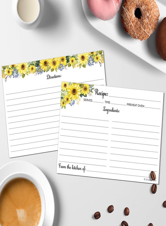 321 دن بطاقات وصفات عباد الشمس من 321Done (مجموعة من 50 بطاقة) مقاس 4 × 6 بوصات - من مطبخ - ذات وجهين لحفلات الزفاف، وحفلات توديع العزوبية، وحفلات استقبال المولود - صنع في الولايات المتحدة الأمريكية - Image 3