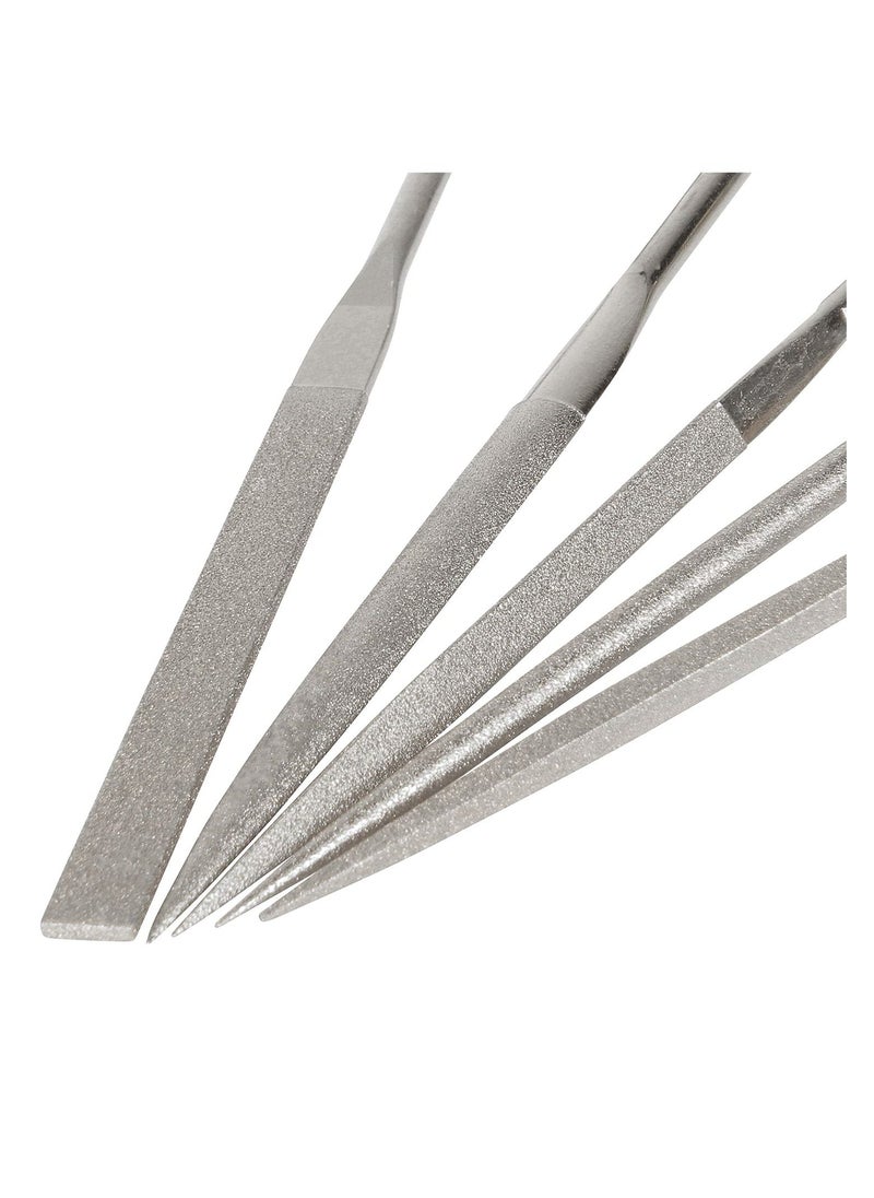 Fine Diamond File Set, Metal Needle Files in Round, Triangular, Square, Flat Shapes, Jeweler for Glass, Wood, Stone, Jewelry Carving, Sanding, and Polishing, 5x180mm, 10Piece - pzsku/Z13B55D538E4ED21310FDZ/45/_/1709789121/fe18ff4b-fe0a-4687-b5eb-d3cf4551e852