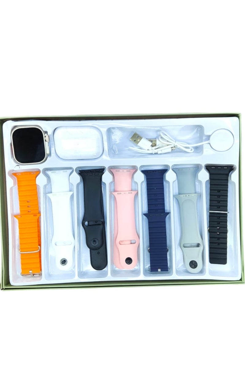 micro speed Smart Watch 10 in 1 49MM Touch Durable Rechargeable with Multiple Replaceable Straps   WATCH  +  EARPHONES - Image 2