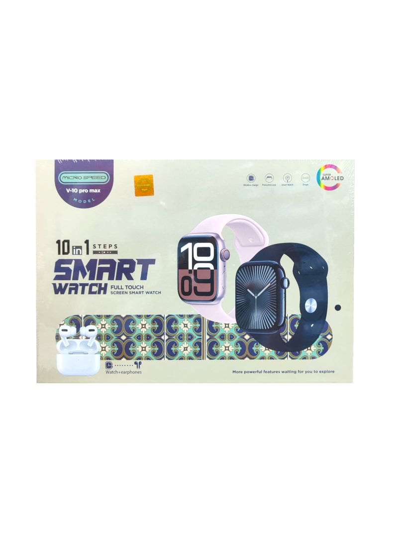micro speed Smart Watch 10 in 1 49MM Touch Durable Rechargeable with Multiple Replaceable Straps   WATCH  +  EARPHONES - Image 3