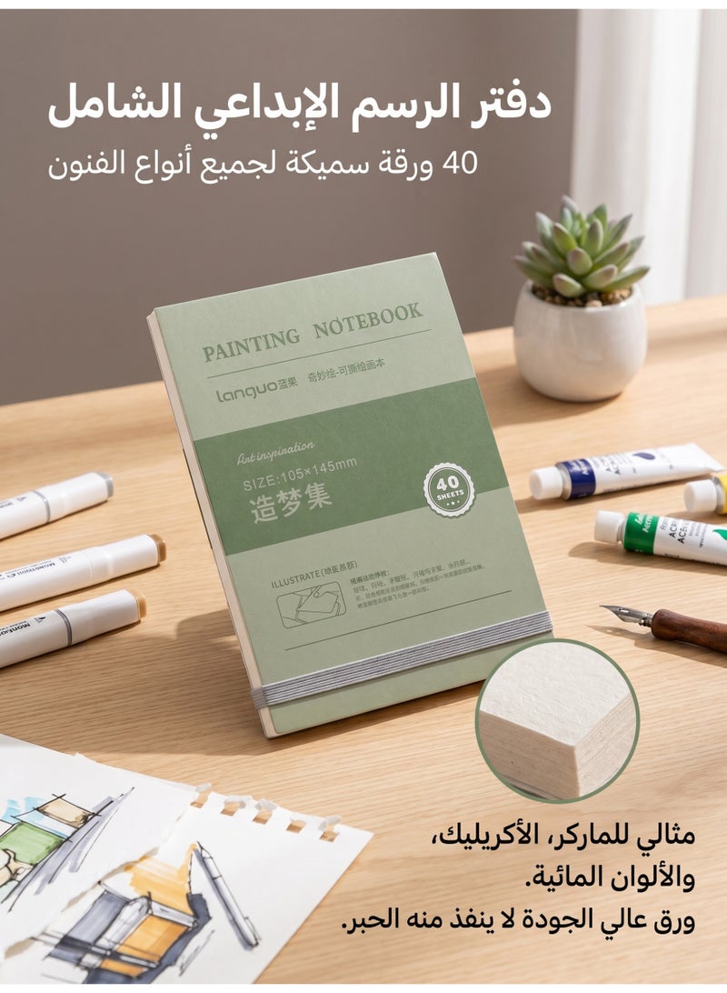 ميجيوسيون 36 لونًا من أقلام الطلاء الأكريليك – رأس فرشاة، حبر مقاوم للماء وطويل الأمد، مع دليل رسم مكون من 40 صفحة كهدية، للصخور، القماش، الخشب، الورق، الزجاج، الحجر، كتب التلوين، مستلزمات الحرف اليدوية والفنون - Image 4