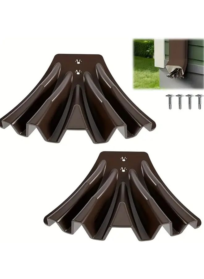 Black Heavy Duty Plastic Gutter Downspout Splitter Adjustable Rainwater Diverter Multiple Outlets Easy Installation Weather Resistant - Image 1