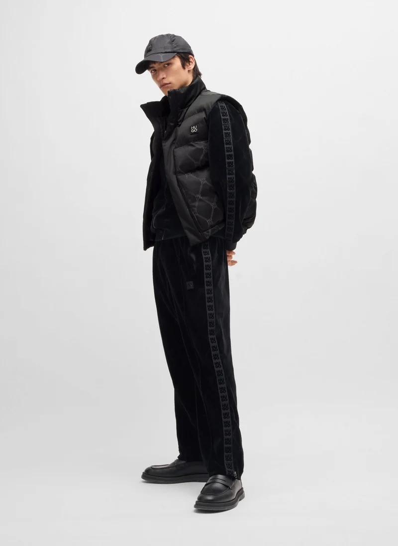 HUGO Water-repellent slim-fit gilet with signature jacquard