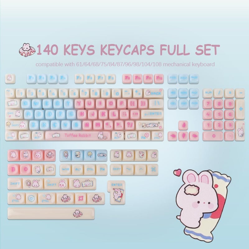 Tsungup Cherry Blossom MOA Keycaps-Pink Sakura,129 Keys Cute PBT Custom Keycaps 100 Percent,Dye Sub Key Caps Keyboard Keycap Set for MX Switches Mechanical - Image 2
