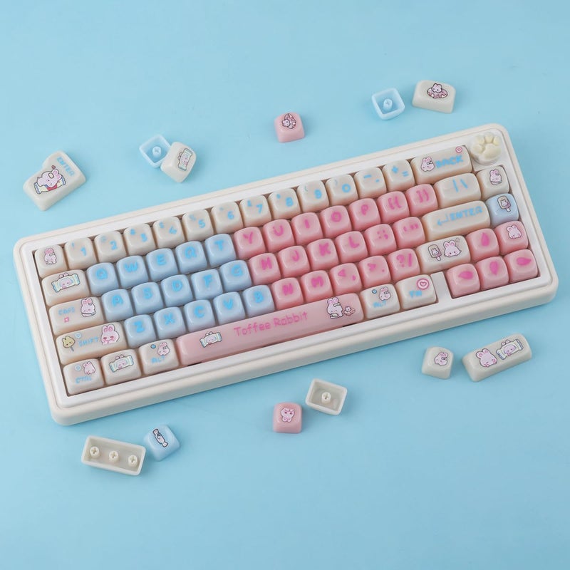 Tsungup Cherry Blossom MOA Keycaps-Pink Sakura,129 Keys Cute PBT Custom Keycaps 100 Percent,Dye Sub Key Caps Keyboard Keycap Set for MX Switches Mechanical - Image 3