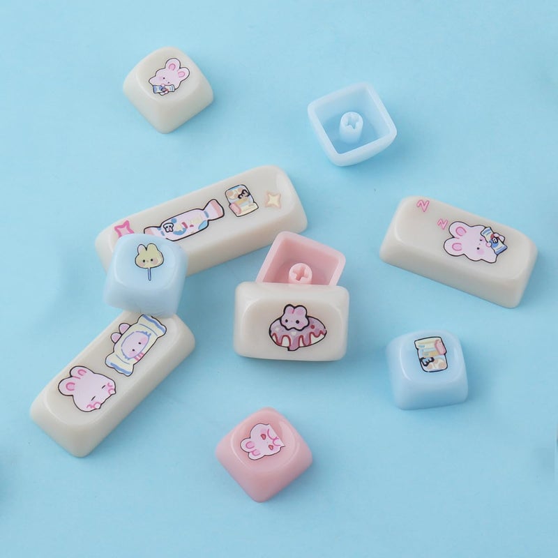 Tsungup Cherry Blossom MOA Keycaps-Pink Sakura,129 Keys Cute PBT Custom Keycaps 100 Percent,Dye Sub Key Caps Keyboard Keycap Set for MX Switches Mechanical - Image 5