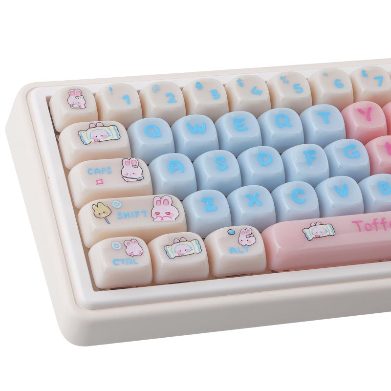Tsungup Cherry Blossom MOA Keycaps-Pink Sakura,129 Keys Cute PBT Custom Keycaps 100 Percent,Dye Sub Key Caps Keyboard Keycap Set for MX Switches Mechanical - Image 1