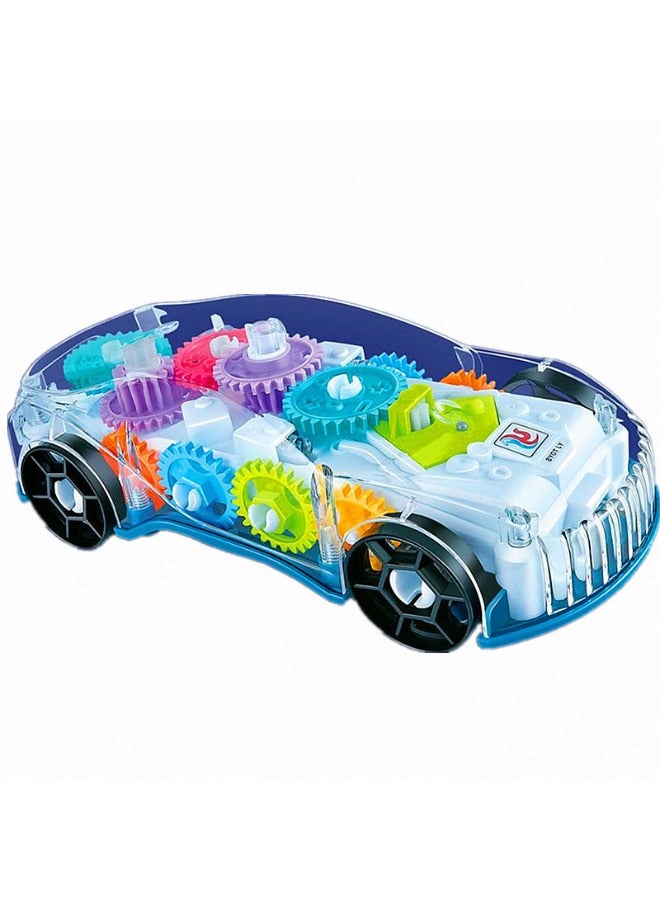 Light Up Transparent Car Toy for Kids, Transparent Bump and Go Toy Car with Visible Colored Moving Gears, Music, and LED Effects, Fun Educational Toy for Kids, Great Birthday Gift Idea 18.2*8*5.6cm - Image 3