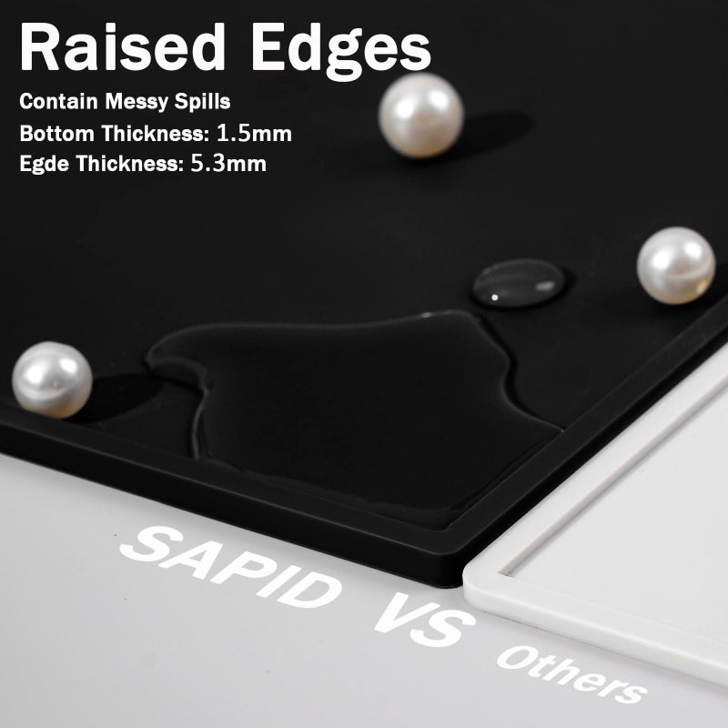 SAPID 32"x24" Extra Large Silicone Mat With Raised Edge, Rolled-Up Silicone Mats For Kitchen Counter Heat Resistant Silicone Mat With Lip, Thick Countertop Protector Mat,Silicone Mats For Crafts,Black - Image 3