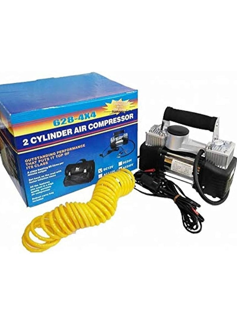 Generic - compressor  2-piston to inflate the car seat, it comes with a tire gauge and an air compressor, and it runs on a battery or lighter. - Image 1