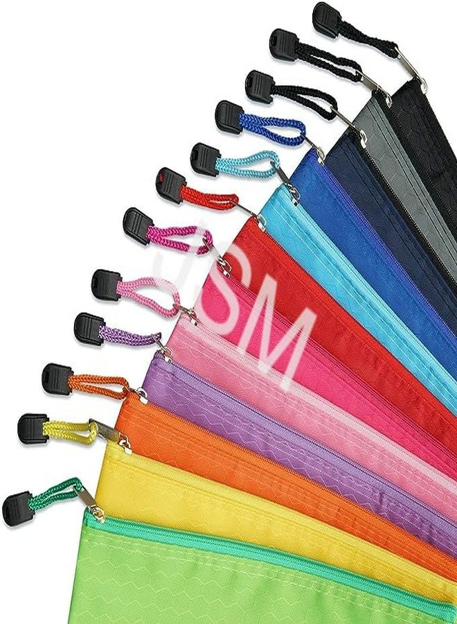 JSMSH Multipurpose Waterproof Zipper Pouches Document Holder/Pen Pencil Case/Stationery Storage Bags/Cosmetic Pouch/Travel Organizer (Multicolour) (Pack of 15, Cheque) - Image 5