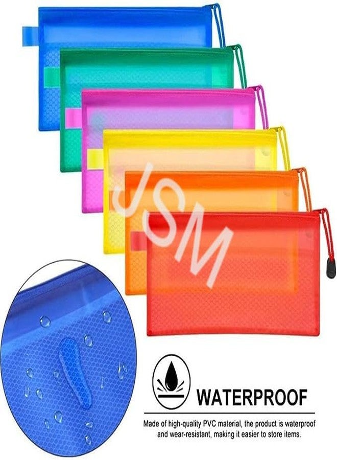 JSMSH Multipurpose Waterproof Zipper Pouches Document Holder/Pen Pencil Case/Stationery Storage Bags/Cosmetic Pouch/Travel Organizer (Multicolour) (Pack of 15, Cheque) - Image 4