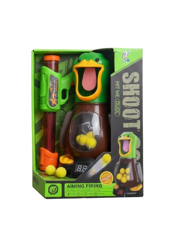 Premium Green Duck Design Ball Shooting Toy Gun Set – Soft Foam Balls, Fun Target Shooting Game for Kids with Aiming Display - Image 1