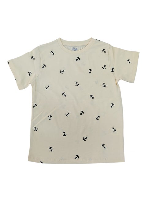 تيشرت اولادى مطبوع بالكامل الهيلب لون اصفر