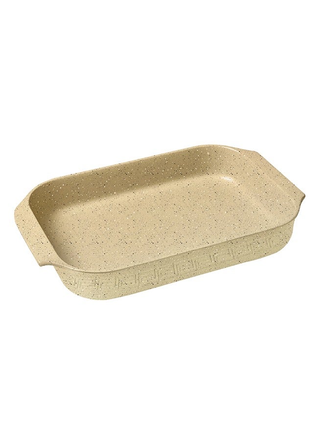 PROCILA Non-Stick Granite Rectangular Roaster Pan Beige 35cm - Image 2