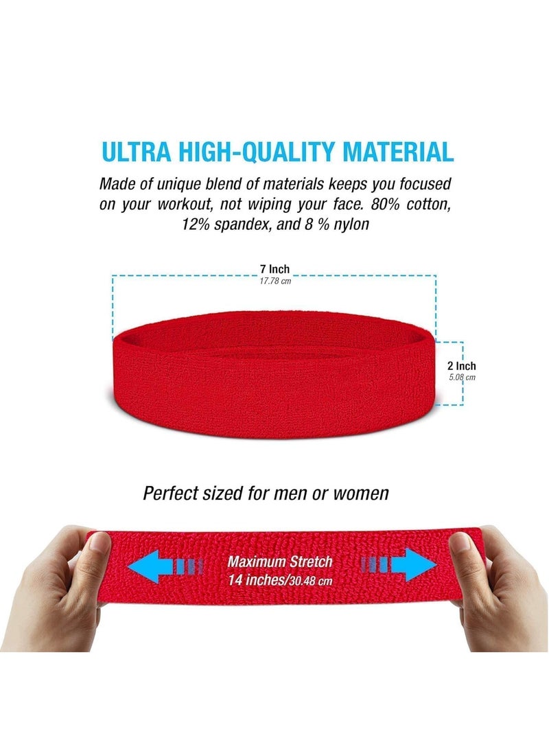 Generic Egy Wolf Sweat Absorbent Sports Headband, Red  - Image 3