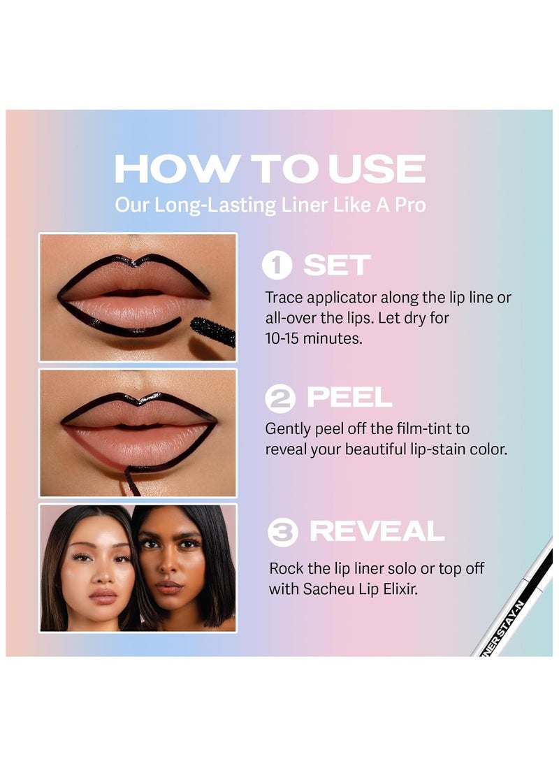 Sacheu - Lip Liner Stay-N - Peel Off Lip Liner Tattoo, Peel Off Lip Stain, Long Lasting Lip Stain Peel Off, p-INKED - Image 1