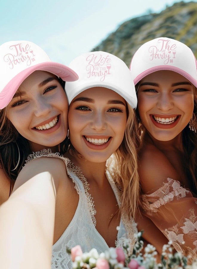 Shyyween 8 Pack Social Club Bachelorette Party Hats Include 1 Pack the Bride Cap and 7 Pcs the Bach Club Trucker Cap(the Party,Pink) - Image 5