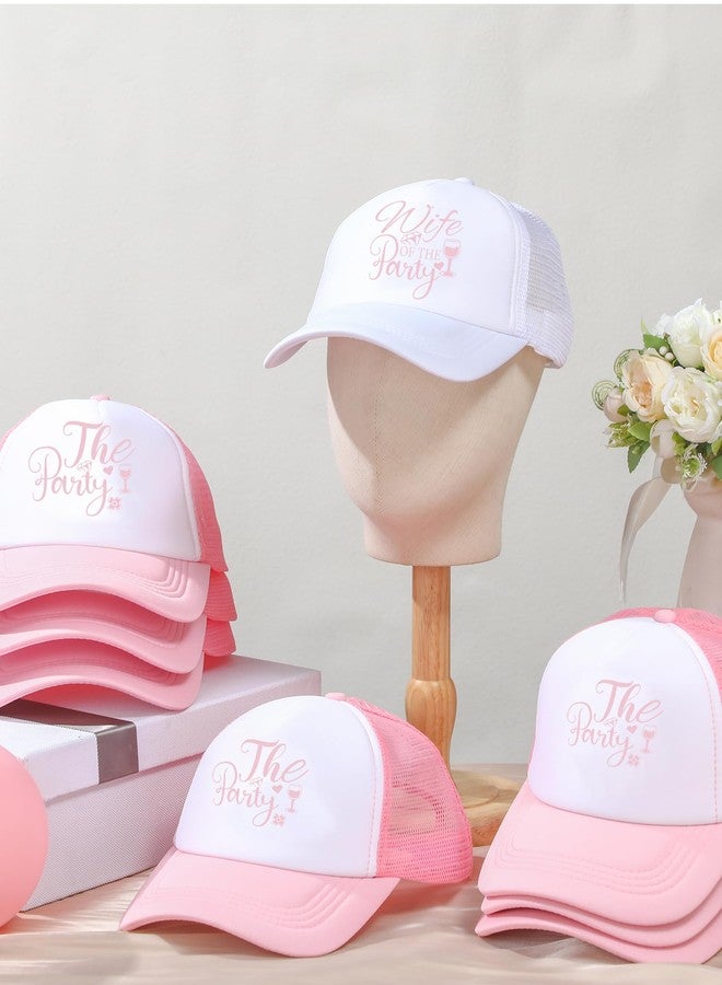 Shyyween 8 Pack Social Club Bachelorette Party Hats Include 1 Pack the Bride Cap and 7 Pcs the Bach Club Trucker Cap(the Party,Pink) - Image 3