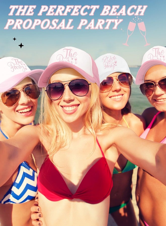Shyyween 8 Pack Social Club Bachelorette Party Hats Include 1 Pack the Bride Cap and 7 Pcs the Bach Club Trucker Cap(the Party,Pink) - Image 4