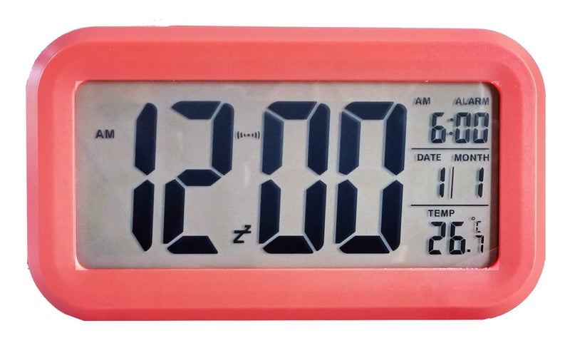 Ajanta Quartz Plastic Digital Alarm and Table clock, (13 x 8 x 4 cm, Red ODC 210) - Image 1