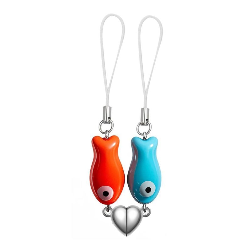 Colorful Fish Pendant Key Chain Valentine''s Day Gift Ceramic Lanyard Love Magnetic Couple Mobile Phone Chain Pendant - Image 5