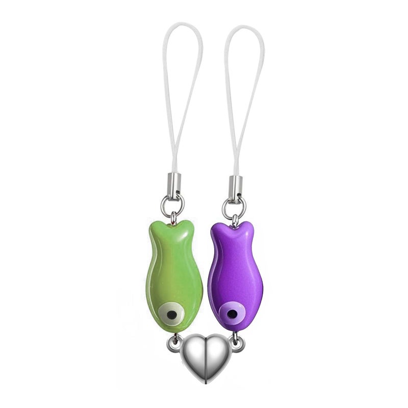 Colorful Fish Pendant Key Chain Valentine''s Day Gift Ceramic Lanyard Love Magnetic Couple Mobile Phone Chain Pendant - Image 1