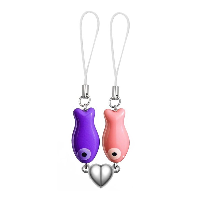 Colorful Fish Pendant Key Chain Valentine''s Day Gift Ceramic Lanyard Love Magnetic Couple Mobile Phone Chain Pendant - Image 4