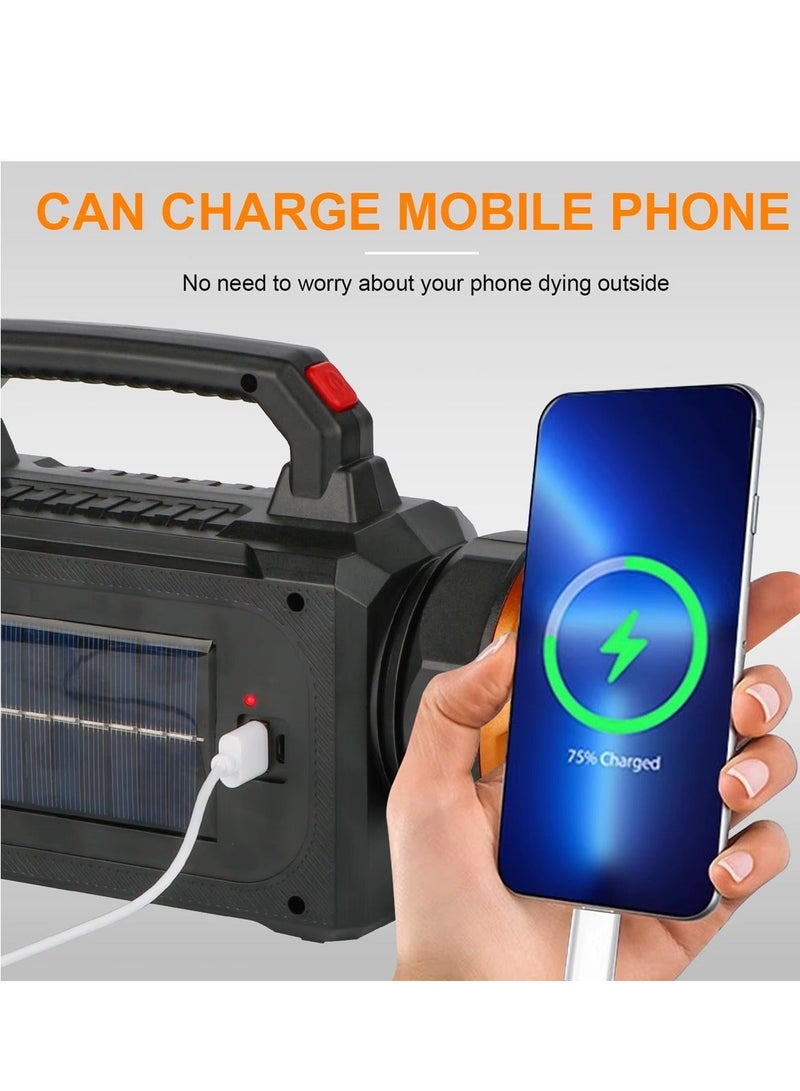 Solar Rechargeable LED Emergency Lantern NY-9801C Multi Light Camping Torch USB Type-C Charging Portable Searchlight with Power Bank Function Side COB Light 3 Modes Outdoor Camping Hiking Fishing Car Repair Work Light - Image 3