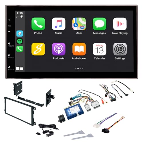 STINGER 6.8” Double Din Car Stereo Silverado, Sierra, Tahoe, Suburban, Yukon Radio, Android Auto, Certified Apple CarPlay, Bluetooth, Steering Wheel Controls, Complete Kit (2003-2006) | Designed in USA - Image 1