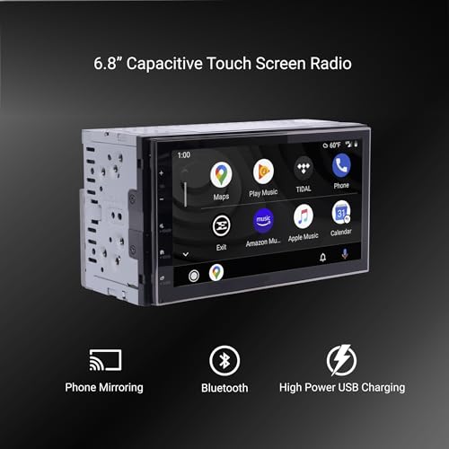 STINGER 6.8” Double Din Car Stereo Silverado, Sierra, Tahoe, Suburban, Yukon Radio, Android Auto, Certified Apple CarPlay, Bluetooth, Steering Wheel Controls, Complete Kit (2003-2006) | Designed in USA - Image 3