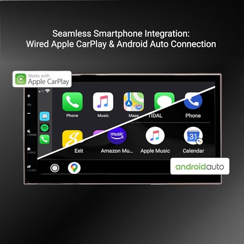 STINGER 6.8” Double Din Car Stereo Silverado, Sierra, Tahoe, Suburban, Yukon Radio, Android Auto, Certified Apple CarPlay, Bluetooth, Steering Wheel Controls, Complete Kit (2003-2006) | Designed in USA - Image 2