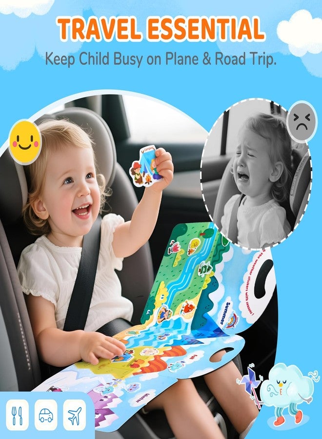 JoyCat Reusable Sticker Book - Jelly Stickers for Toddlers, Kids Sticker Activity Book, Travel Toys for Road Trip, Car & Airplane, Educational Learning Gifts for Boys and Girls Ages 3-5 (Weather) - Image 3