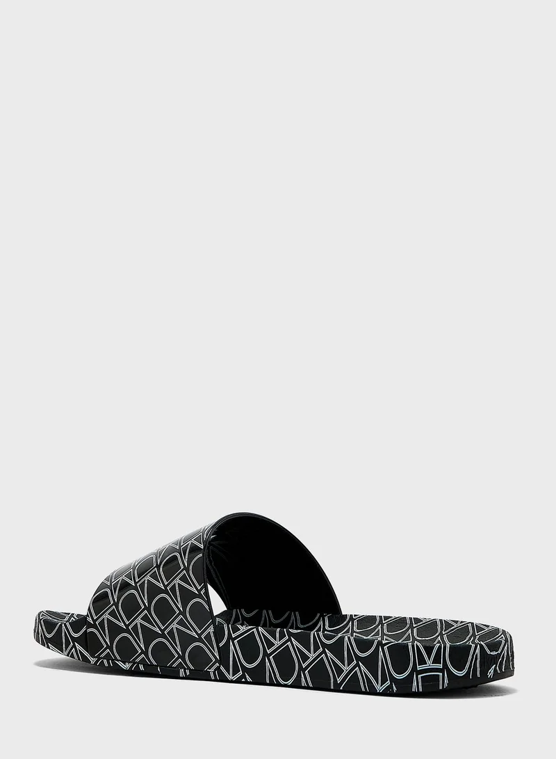 CALVIN KLEIN Monogram Pool Slides