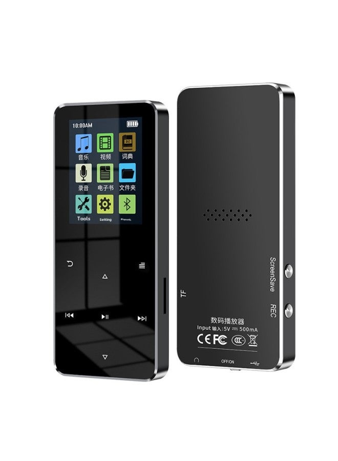 Student Metal Touch Keys Bluetooth MP3 Mini Walkman Music Player Mp4 English External Plug-in Card-Body Color:Silver Gray 【metal Card + Bluetooth】】-Memory Capacity:16gb With Fm 【headphones + Data Cable + Packaging】 - Image 2