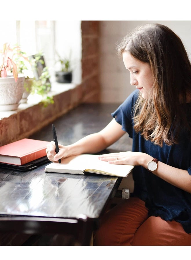 6 Pack Gel Pens, Black Ink Pens Fine Point Smooth Writing Pens Bulk, Soft Touch Cute Pens Aesthetic School Supplies, 0.5mm Black Pens - Image 4