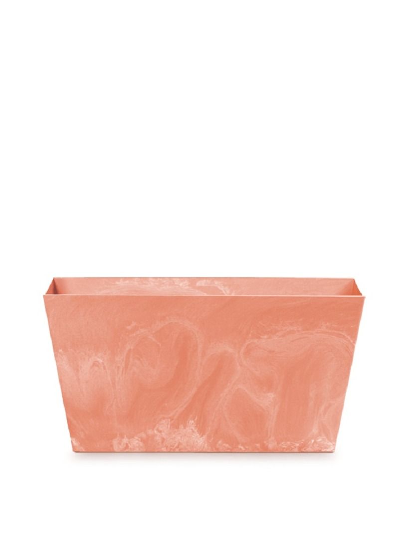 Prosperplast Tubus Rectangular Plastic Planter Beton Effect Terracotta Color 40cm Width Small