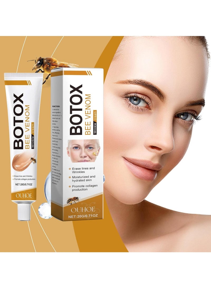 OUHOE كريم إزالة التجاعيد بسم النحل والبوتوكس، كريم شد بسم النحل، كريم بسم النحل للبوتوكس، مرطب، رفع واستعادة لجميع أنواع البشرة - Image 2