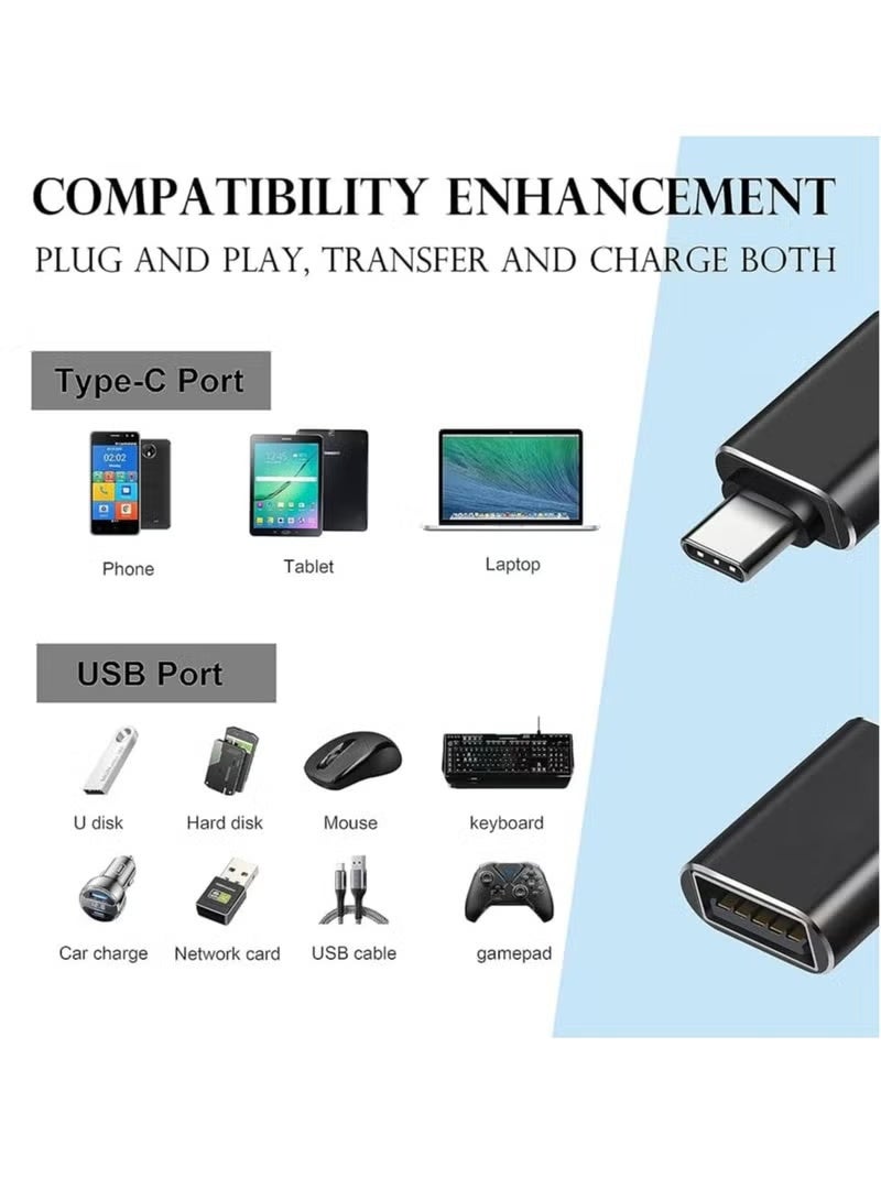ELTRAZONE USB-C to USB Adapter – Thunderbolt 3 Compatible USB 3.0 OTG Connector for Laptops, Tablets & Smartphones with Type-C Ports, High-Speed Data Transfer, Compact Black Design - Image 2