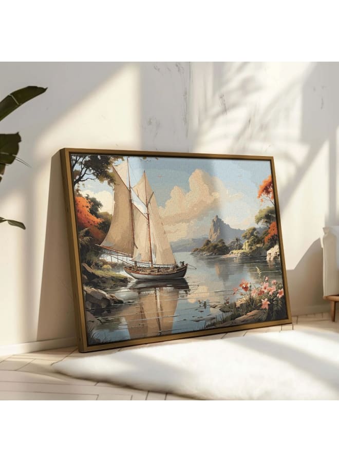 Home Gallery Europe Style Sailing Boat Framed wall art 120x80 - Image 1