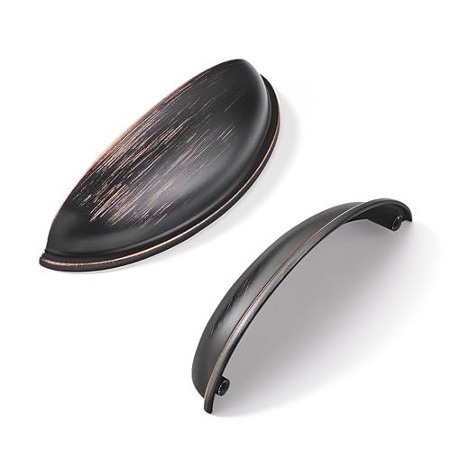khtumeware 10 Pack 312 Drawer Pulls Oil Rubbed Bronze Cabinet Cup Pulls Kitchen Hardware Cabinet Handles Drawer Handles Knobs 35 inch Hole Center - Image 1