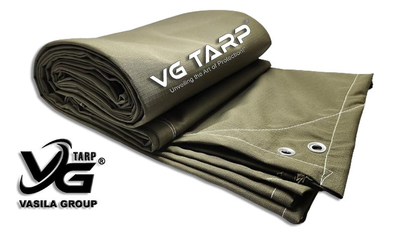 Blue Max Heavy-Duty Waterproof Canvas Tarp | 600 GSM, UV-Resistant, with Aluminum Eyelets – Extra Strong for Outdoor and Camping Use | Olive Green, 15FT X 18FT - Image 2
