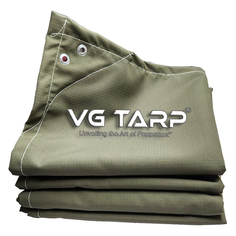 Blue Max Heavy-Duty Waterproof Canvas Tarp | 600 GSM, UV-Resistant, with Aluminum Eyelets – Extra Strong for Outdoor and Camping Use | Olive Green, 15FT X 18FT - Image 1