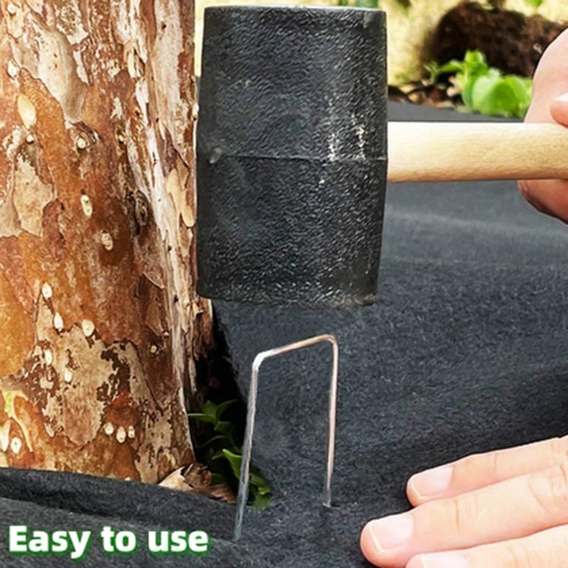 YANEYRIE Galvanized U-Shaped Garden Stakes, 6 Inch 100 Pcs Landscape Staples, Ground Stakes, for Decoration Weed Barrier Fabric, Irrigation Tubing, Holding Fence, Tarpaulin (100, 6 INCH) - Image 5