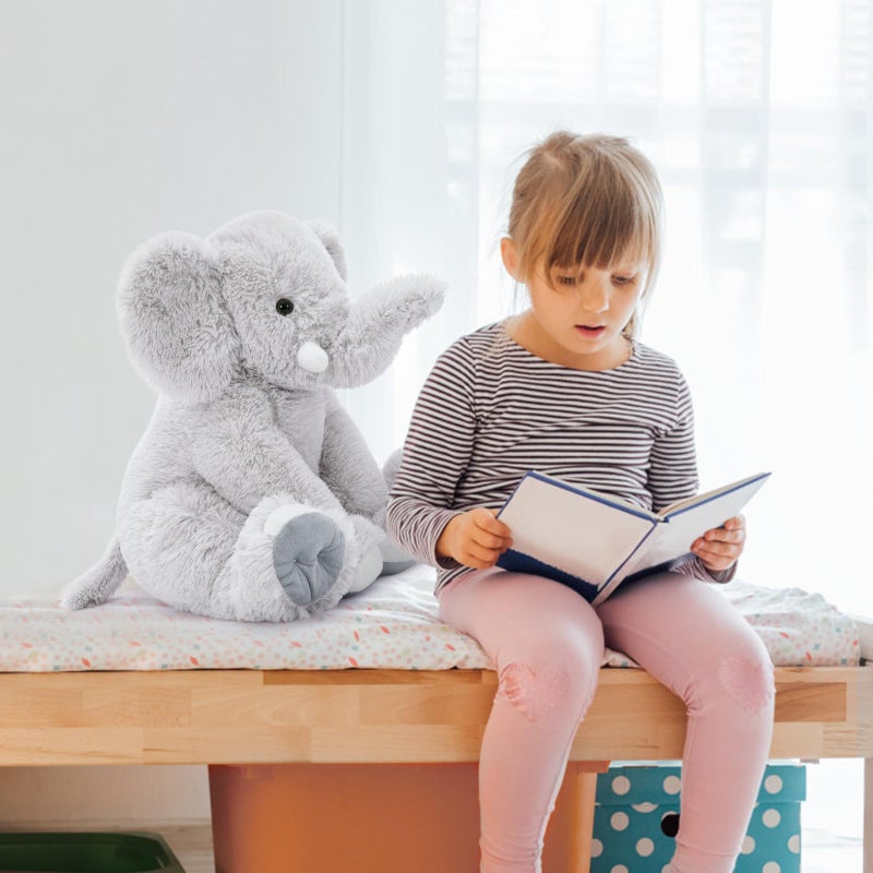 Toys Studio 196 Inch Stuffed Elephant Giant Plush Grey Elephant Stuffed Animal for Kids Gift for Girls Birthday Christmas Valentines Day Themed Party Decorations - Image 3