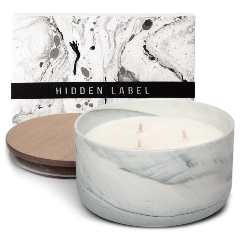 Hidden Label Scented Soy Candles Large Candle 3 Wicks 148oz Thai Lemongrass Ceramic Jar Lava Collection Gorgeous Gifts for Birthday Thanksgiving Christmas