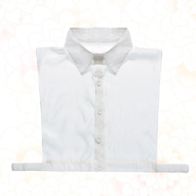 Women Color Shirt Fake Collar Detachable False Collar Lapel Blouse Half Shirt Fake Collar (White) - Image 3