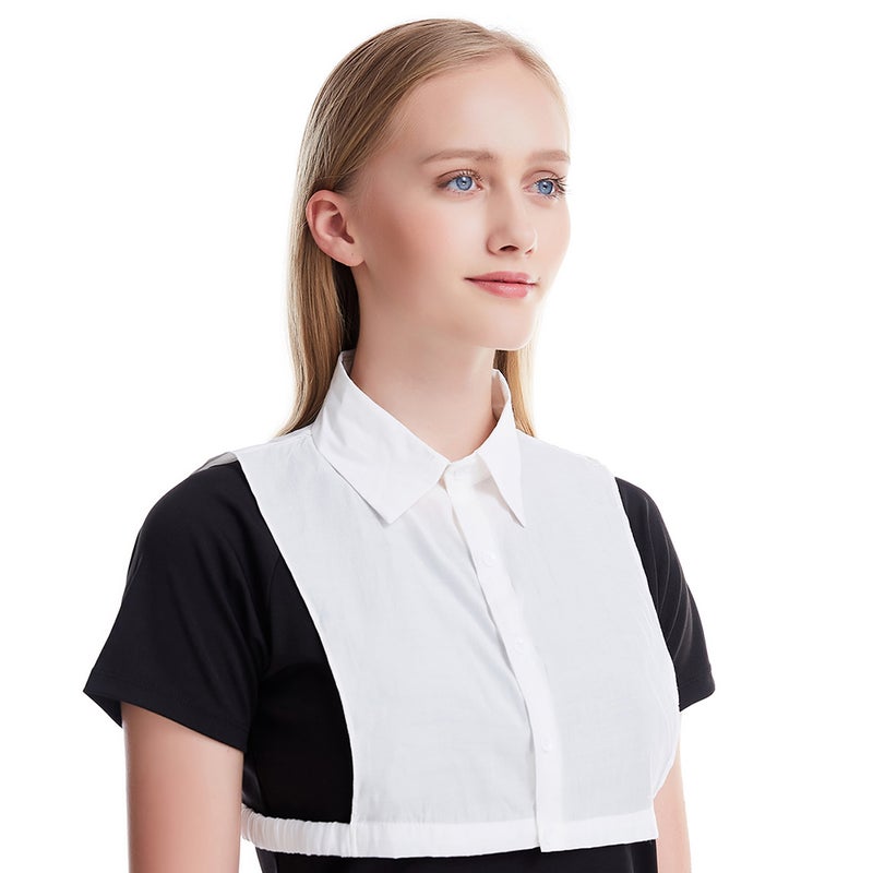 Women Color Shirt Fake Collar Detachable False Collar Lapel Blouse Half Shirt Fake Collar (White) - Image 4
